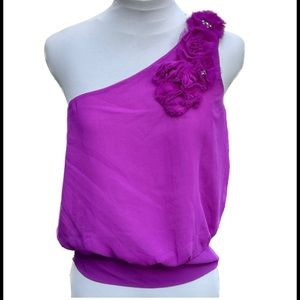 Forever 21 One-Shoulder Embellished Blouse Size Small